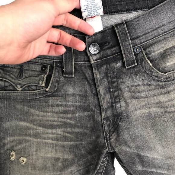 VINTAGE True Religion Jeans Size 31 ZACH Gray - Picture 7 of 7